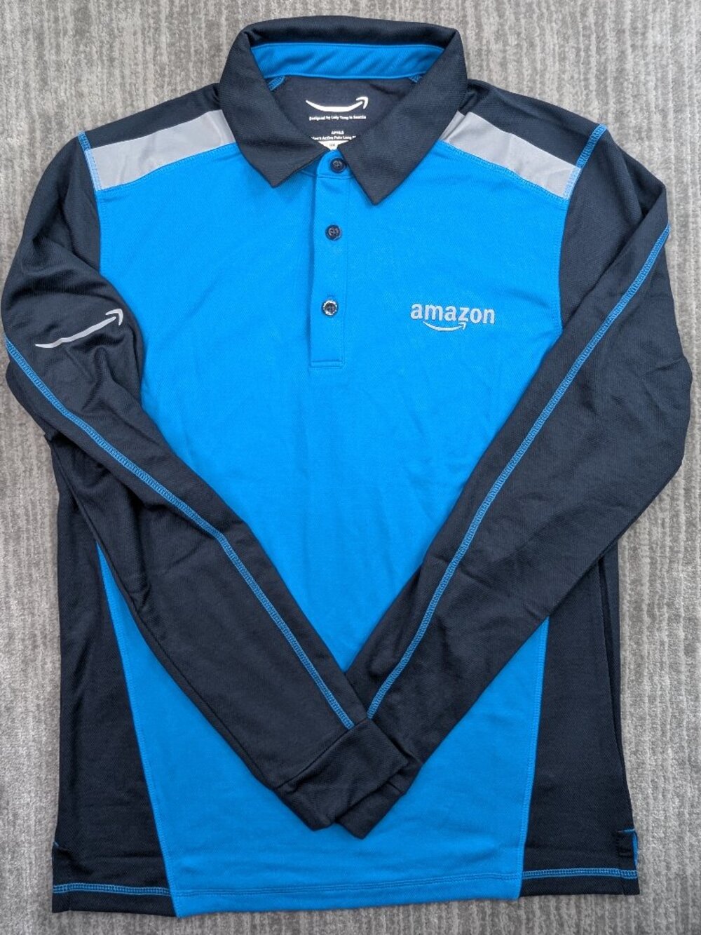 Amazon Luly Yang Men's Active Polo Long Sleeve Shirt Small Work Reflective APMLS